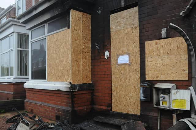 The aftermath of the arson attack in Princess Road, Seaham