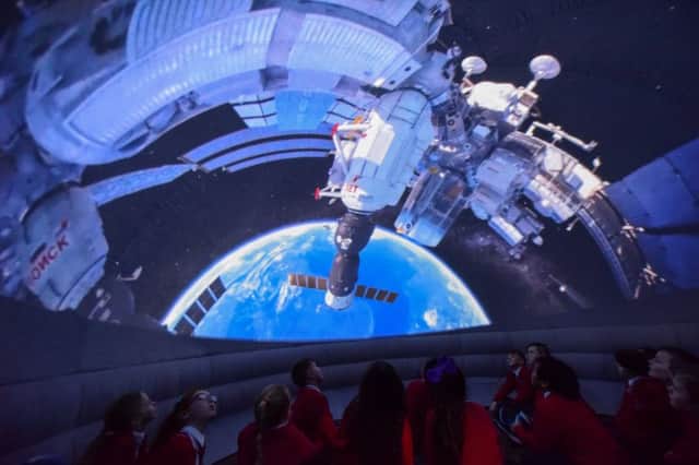 The International Space Station as seen in the planetarium at Thornhill Academy
