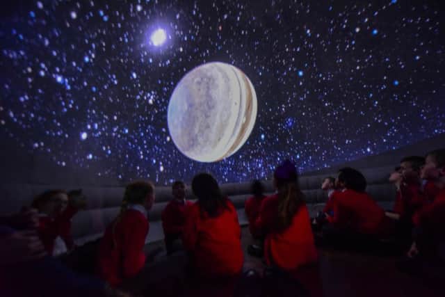 Inside the planetarium at Thornhill Academy
