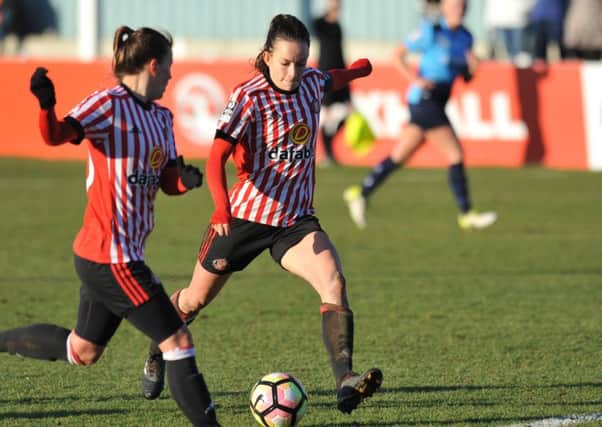Sunderland Ladies skipper Lucy Staniforth lines up a shot earlier in the Wearsiders' Women's FA Cup run.