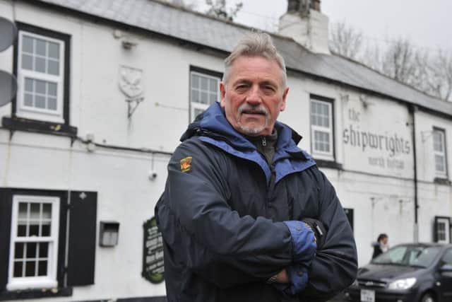 Owner of The Shipwrights Pub, North Hylton, Alan Waters, concerned about flooding.