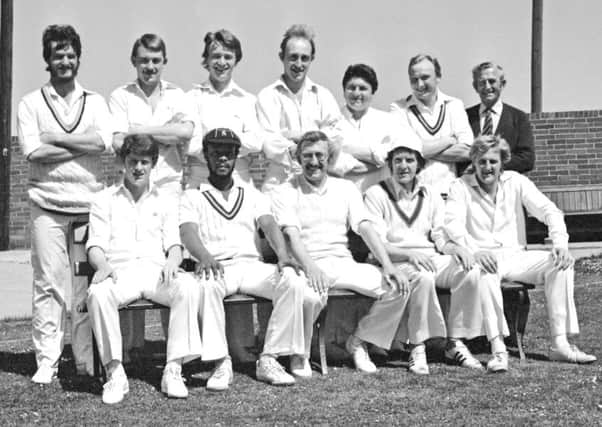 Seaham Harbour's team with professional Tony King in May 1982.
