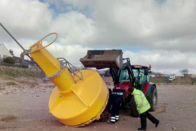 A huge buoy washed up on Roker beach.