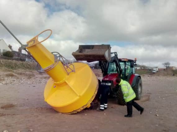 A huge buoy washed up on Roker beach.