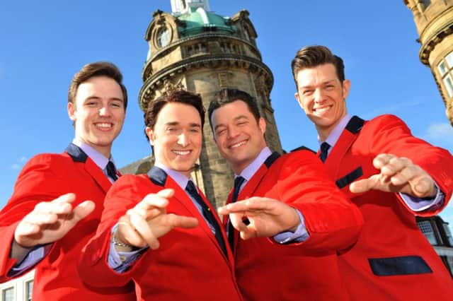 Jersey Boys left to right, Declan Egan, Dayle Hodge, Simon Bailey and Lewis Griffiths, performing at the Sunderland Empire.