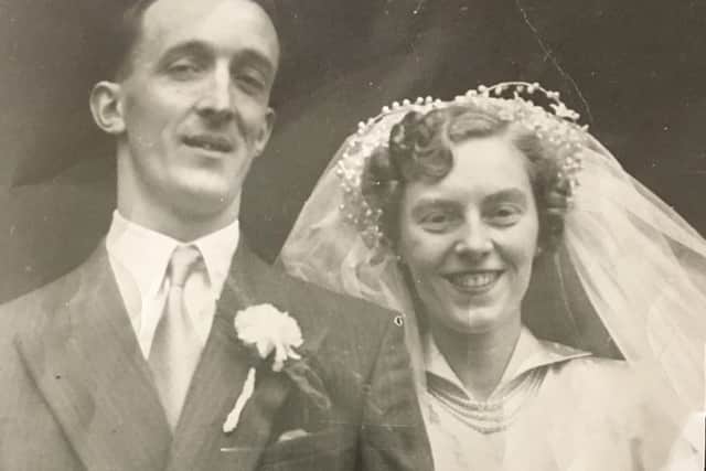 Victor and Jean Outram on their wedding day.