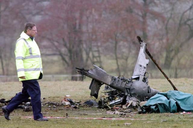 The crash scene near Bournemouth Airport.