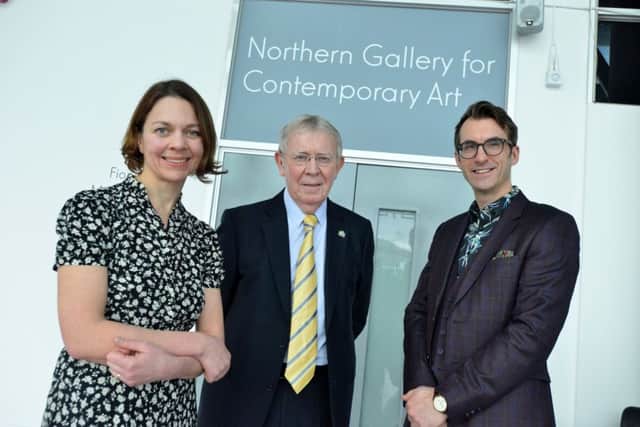 National Glass Centre's Northern Gallery for Contemporary Art.
From left Creative Director Twenty Four Seven Rebecca Ball, Sunderland City Council leader Harry Trueman and CEO of Sunderland Culture Keith Merrin