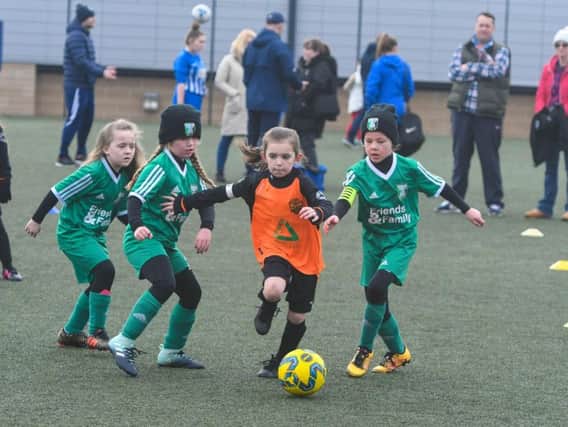 Russell Foster 2018 at East Durham College, Peterlee. Washington Juniors under 8s, in orange, take on Easington CW under 8s, green.