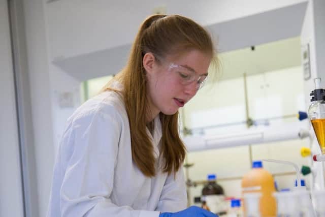 Jenny Ashton works in the university's lab during the series of experiments.