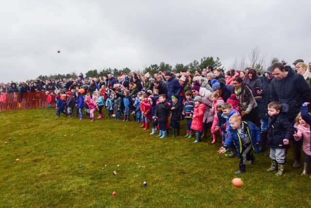 Annual Penshaw Easter Egg bowl at Herrington Country Park on Good Friday.