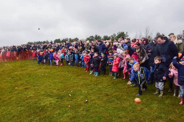Annual Penshaw Easter Egg bowl at Herrington Country Park on Good Friday.