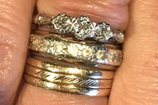 Tracy Ingram wearing the treasured rings.