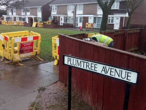 Cordons were put in place on Plumtree Avenue in Sunderland on Wednesday.