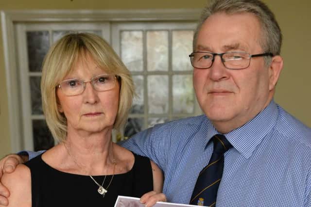 Jenny Bell, pictured with husband Eddie, has led efforts to set up the listening sessions by the Megan's Rainbow Support Trust in memory of their granddaughter Megan.
