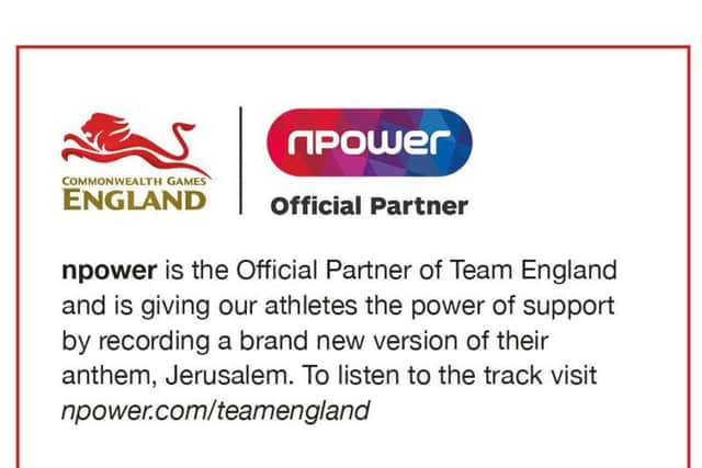 npower are official partners of Team England