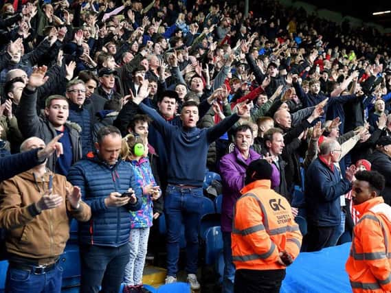 Sunderland fans in good voice at the Elland Road home of Leeds United. Pic: Frank Reid.