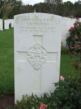 Hooge Crater Cemetery remembers Isaac Rodgers.