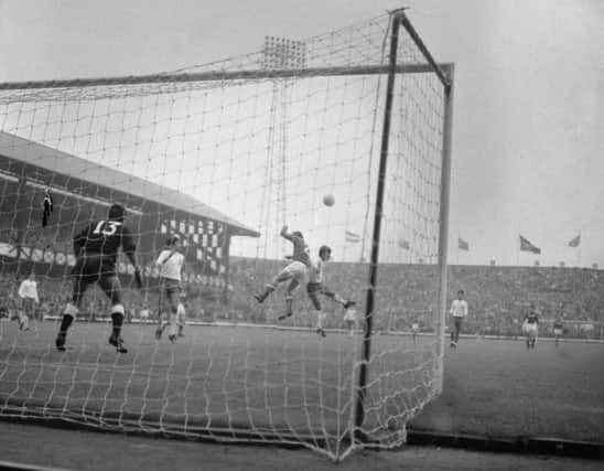 Russia and Chile in action at Roker Park in the World Cup of 1966.