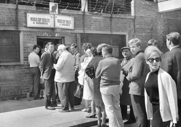 The queues for World Cup tickets in 1966.