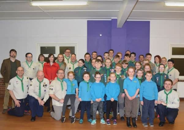 MP Bridget Phillipson with leaders and members of 1st Herrtington Scouts at the unveiling of their refitted hut.