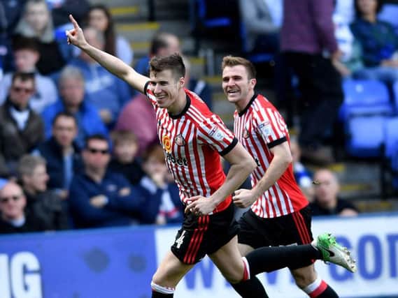 Paddy McNair celebrates his goal. Picture by Frank Reid.