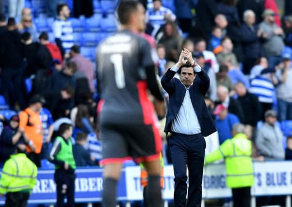 Sunderland boss Chris Coleman applauds the travelling fans after Saturday's 2-2 draw at Reading. Picture by Frank Reid