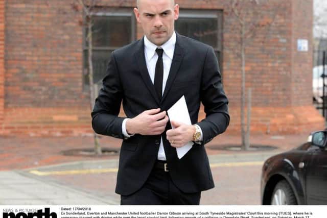 Darron Gibson arriving at South Tyneside Magistrates' court. Picture by North News