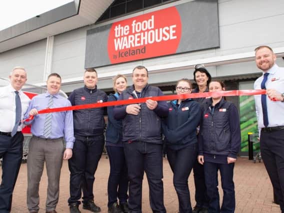 Happy staff at the opening of a new branch of The Food Warehouse in Sunderland.