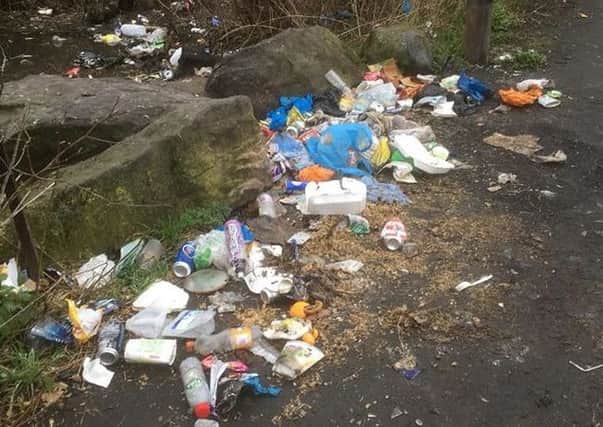 Rubbish left in the Downhill area of Sunderland.