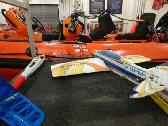 Sunderland RNLI lifeboat station recovered two large remote controlled aeroplanes during a sea search off Seaham Hall. Photo RNLI/Paul Nicholson.