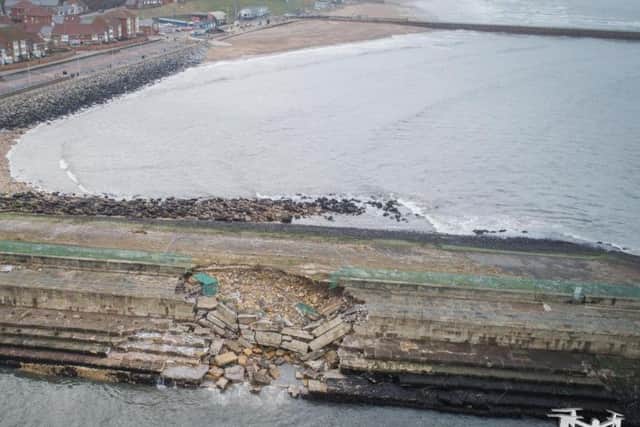 Damage caused to Roker Pier. Picture: Brian Priest.