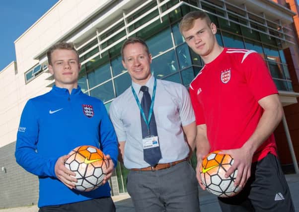 From left: Thomas Kavangh, John Rushworth, faculty director at Sunderland College, and Fraser Colling.
