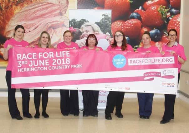 Tesco staff are getting ready for the Race for Life. Picture: Garry Weetman.