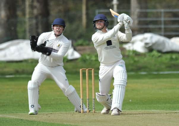 Chester batsman Andrew Smith hits out at Whitburn on Saturday. Picture by Tim Richardson.