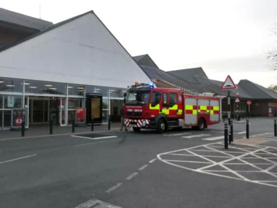 Fire crews outside of the Sainsbury's store in Silksworth.