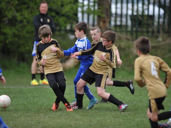 Russell Foster under 10s Cup football between Wearmouth Wolves, gold, and Newton Aycliffe Youth, played at Monkton Stadium, Jarrow.
