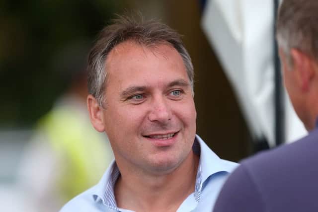 EASTLEIGH, HAMPSHIRE - AUGUST 01:  Eastleigh chairman Stewart Donald looks on prior to the Pre-Season Friendly match between Eastleigh and Northampton Town at Silverlake Stadium  on August 1, 2014 in Eastleigh, Hampshire.  (Photo by Pete Norton/Getty Images)