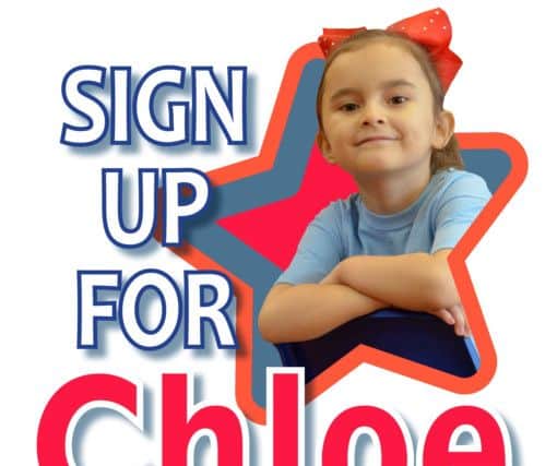 Our Sign up for Chloe campaign.