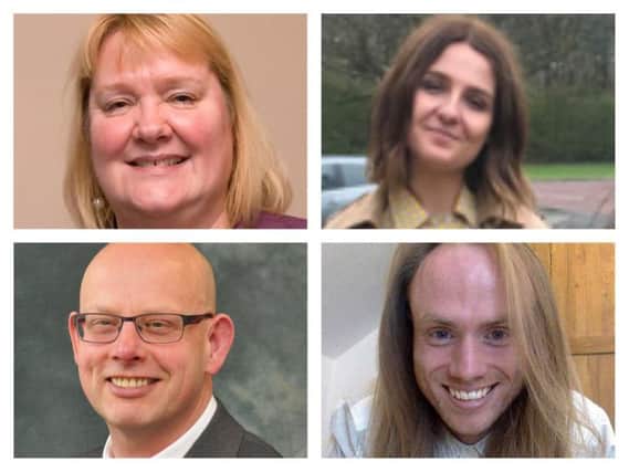 Washington East candidates, clockwise, from top left, Hilary Johnson (Conservative), Siobhan Kelleher (Liberal Democrat), Josh Flynn (Green Party) and Tony Taylor (Labour).