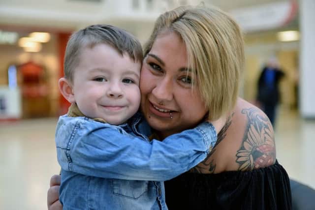 Sarah Gray with her son Jayden Percy in the Bridges shopping centre, Sunderland. Picture by Frank Reid