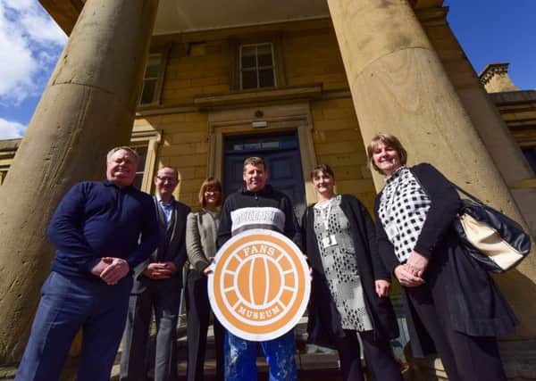People on the Community Payback scheme have been helping renovate the former Monkwearmouth Station Museum as it becomes the Fans Museum, and officials of the scheme paid a visit to meet with museum founder Michael Ganley. Pictured l-r are Michael Ganley, Nick Hall and Janine McDowell both of the Northumbria Community Rehabilitation Company, Ronald Lay Service User, Tanya Graham Community Payback Team Manager and Joyce Anderson Community Payback Co-ordinator South of Tyne.