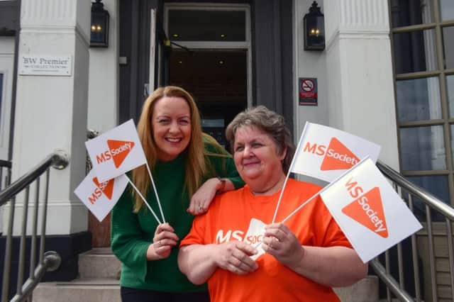 Roz Hughes, who is organising a fundraising event at the Roker Hotel, in aid of the Sunderland & District  MS Society. Roz is pictured with Marion Anderson (in orange top) the Society group co-ordinator.