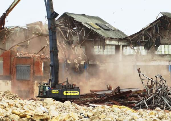 A bulldozer working on the site