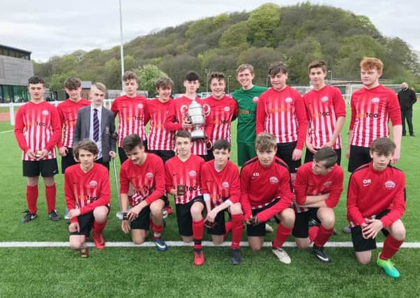 Sunderland Boys Under-15s line up after last night's cup final victory
