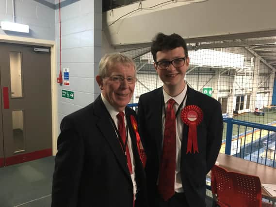 Council leader Harry Trueman with newly elected Copt Hill councillor Jack Cunningham