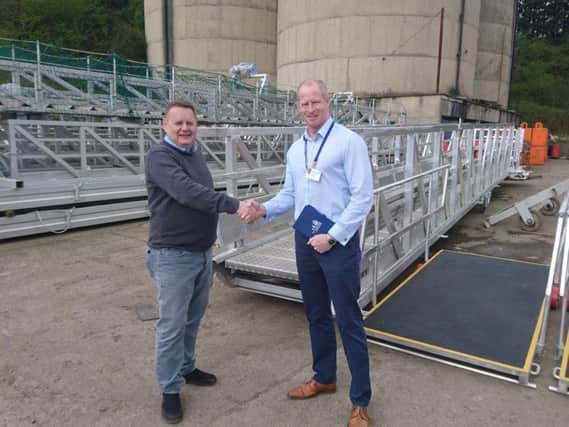 Managing director of Tyne Gangway Ltd, Ken McDonald, with Tall Ships Races Sunderland 2018 project officer Ian Flannery.