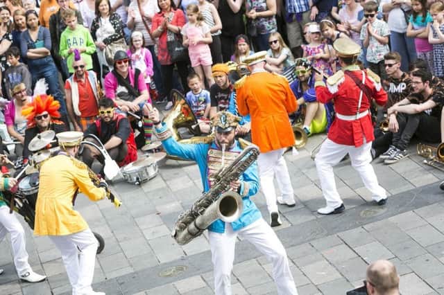 The Streets of Brass section of the festival sees musicians take to Durham City's streets