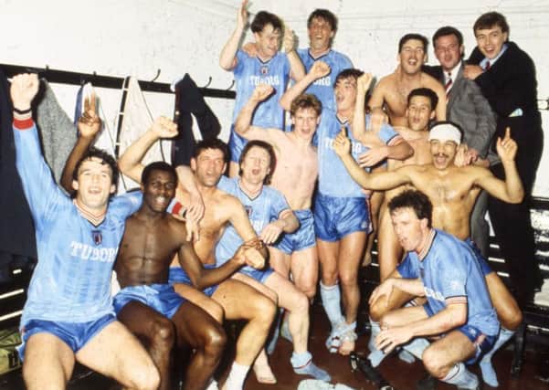 Sunderland's 1987-88 promotion squad celebrate.