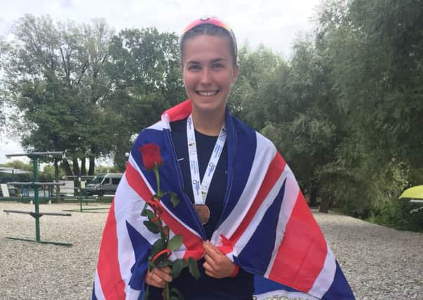 Lauren Irwin at the European Rowing Under 23 Championships.